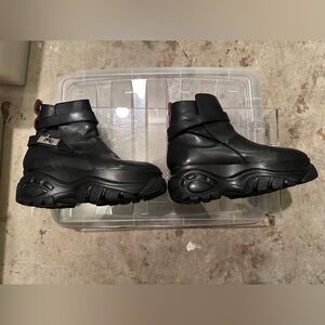 032C X Buffalo London Jodhpur Black Boot LEATHER WOMEN EU 40